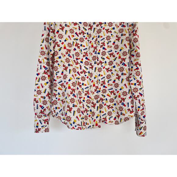 Vintage 70's Le Soft Shirt Lady Manhattan Nautical Sailor Button Up Shirt Sz M - Picture 4 of 15